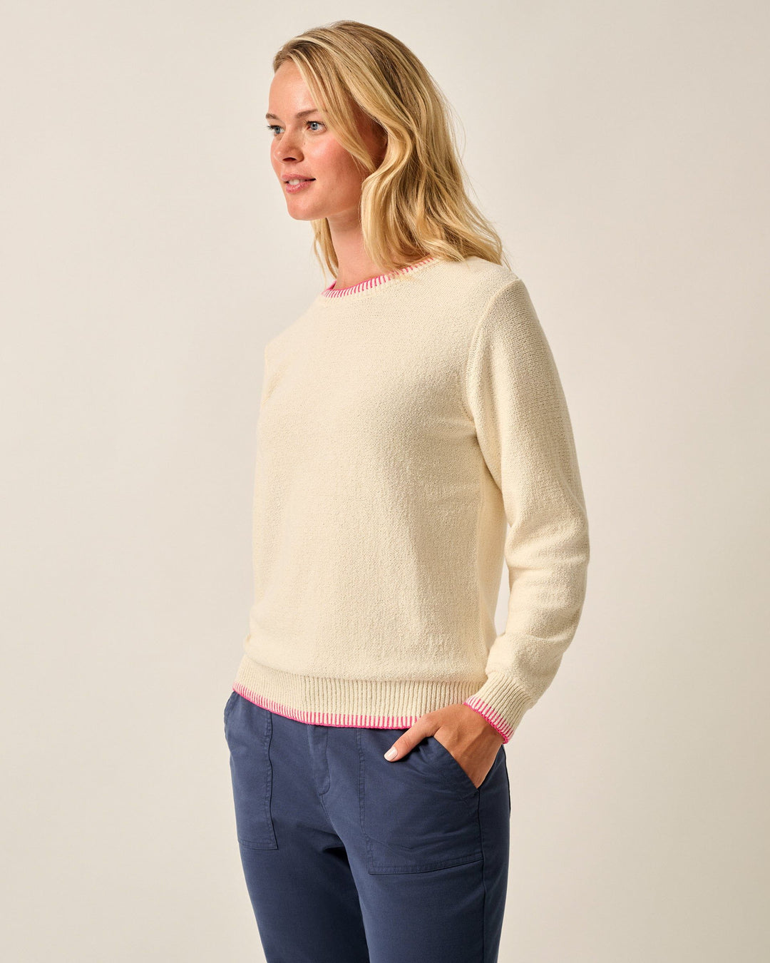 Blanche Cotton Blend Crewneck Sweater
