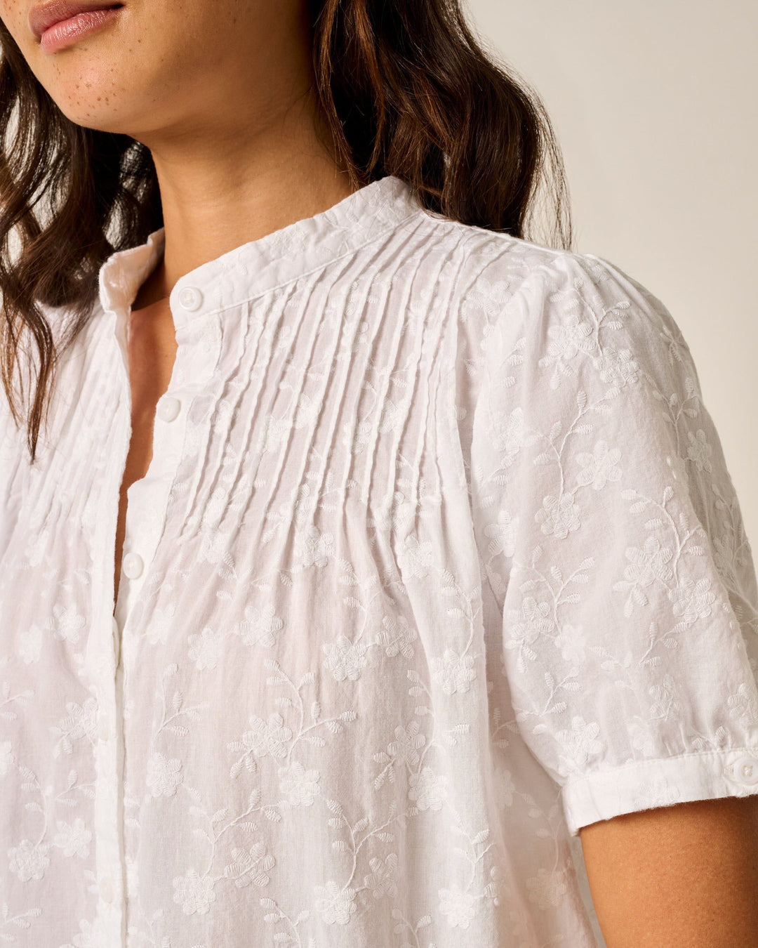Rosie Pintuck Cotton Blouse