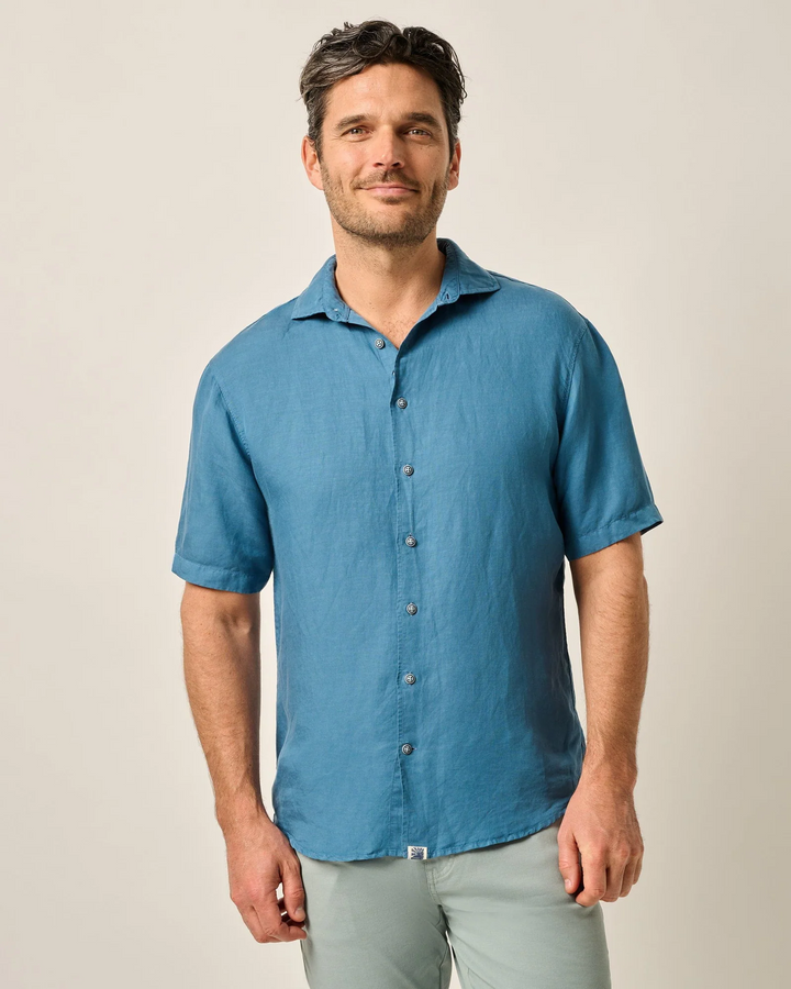 Short Sleeve Hangin' Out Linen Button Down Shirt - Gianni