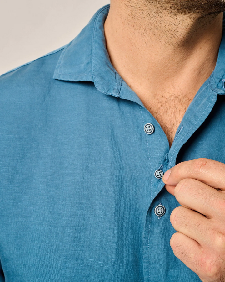 Short Sleeve Hangin' Out Linen Button Down Shirt - Gianni