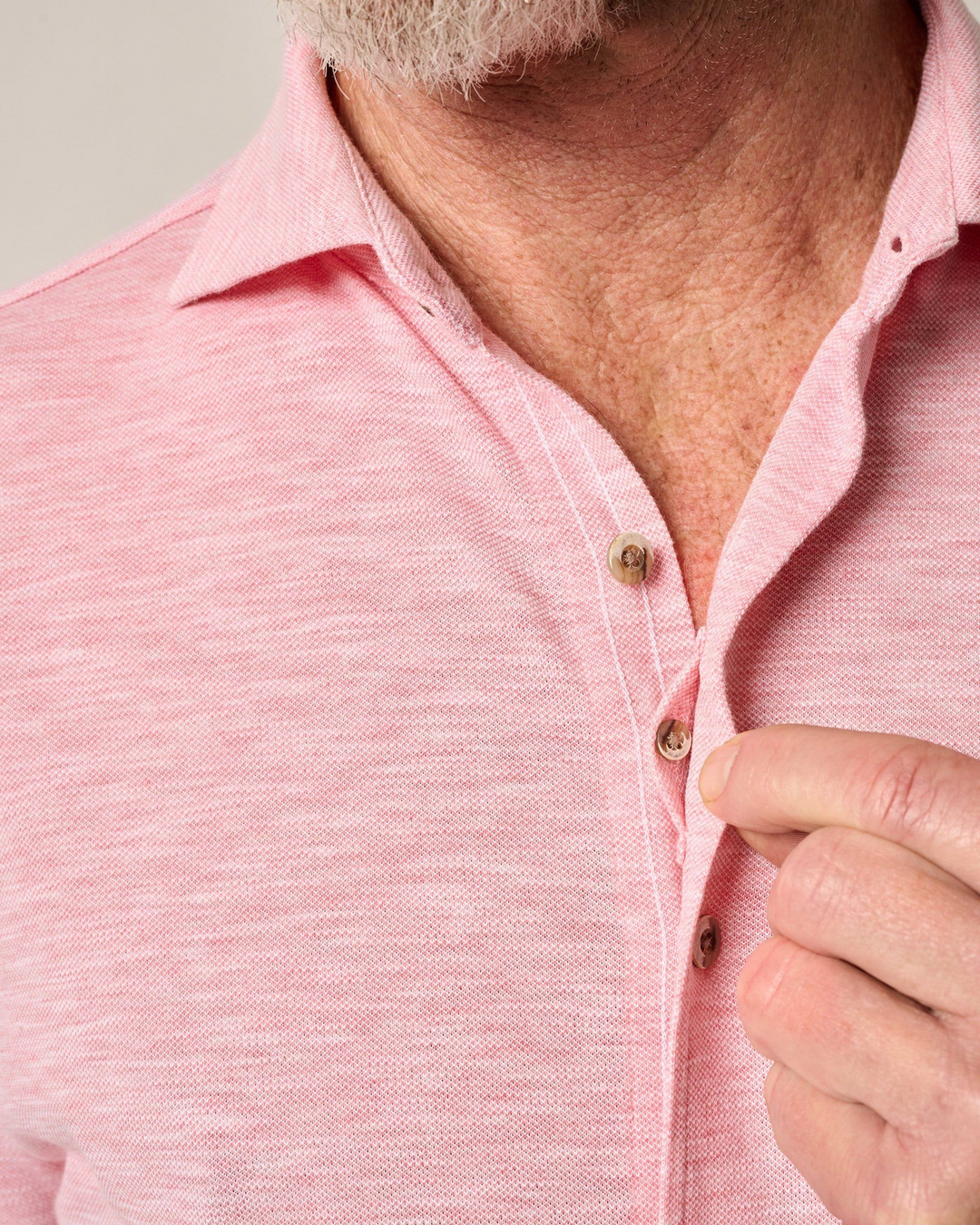 Short-Sleeve Knit Pique Button-Down Shirt - Tasca