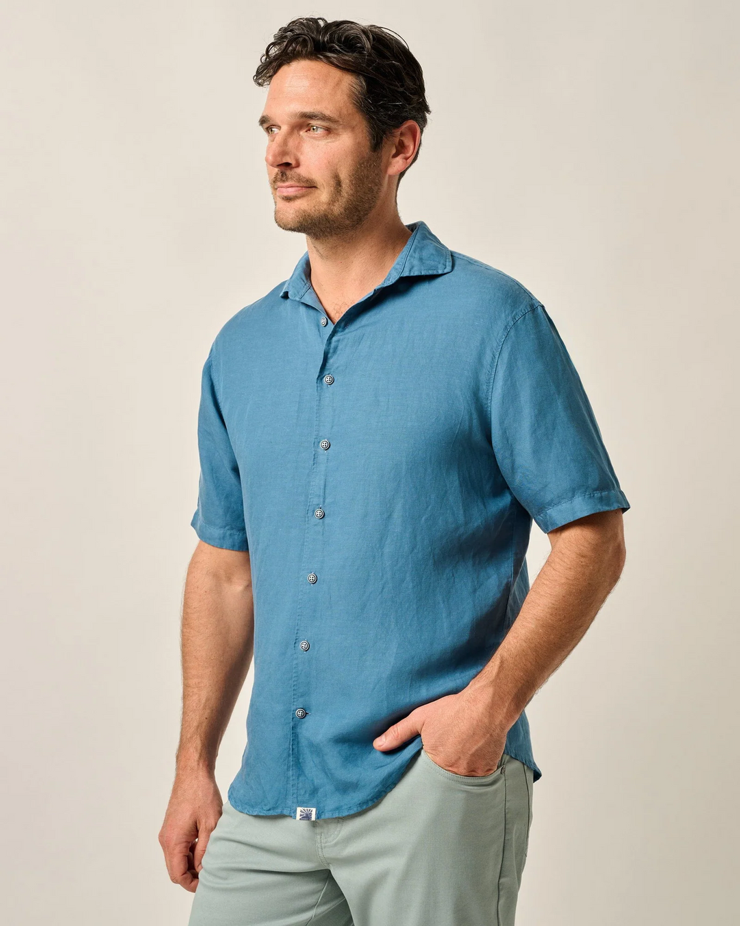 Short Sleeve Hangin' Out Linen Button Down Shirt - Gianni