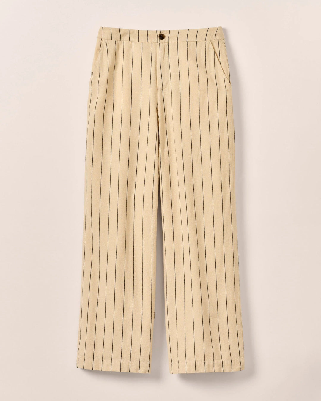 Lilah Linen Blend Pinstripe Beach Trouser