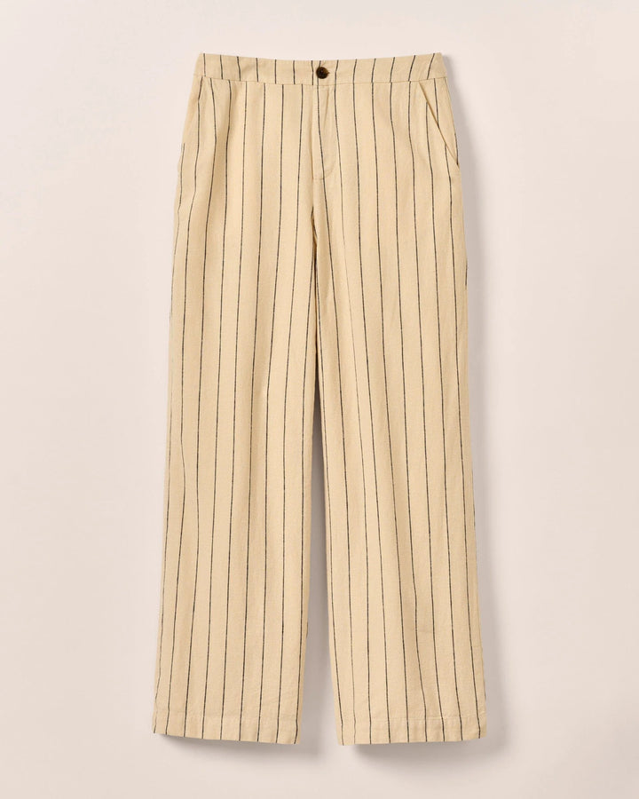 Lilah Linen Blend Pinstripe Beach Trouser