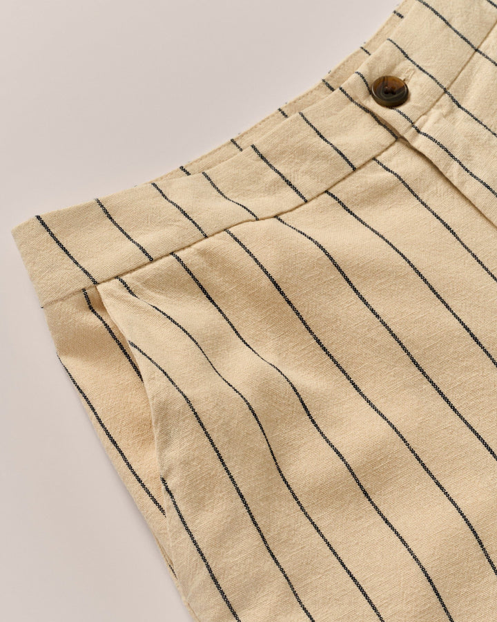 Lilah Linen Blend Pinstripe Beach Trouser