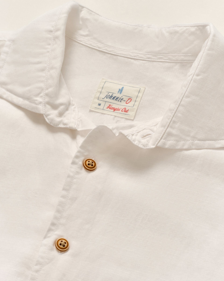 Short Sleeve Hangin' Out Linen Button Down Shirt - Gianni