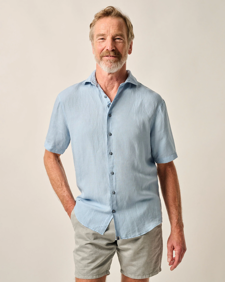 Short Sleeve Hangin' Out Linen Button Down Shirt - Gianni