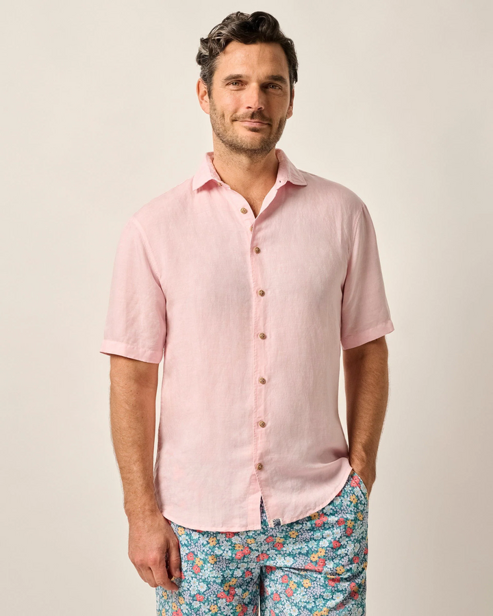 Short Sleeve Hangin' Out Linen Button Down Shirt - Gianni