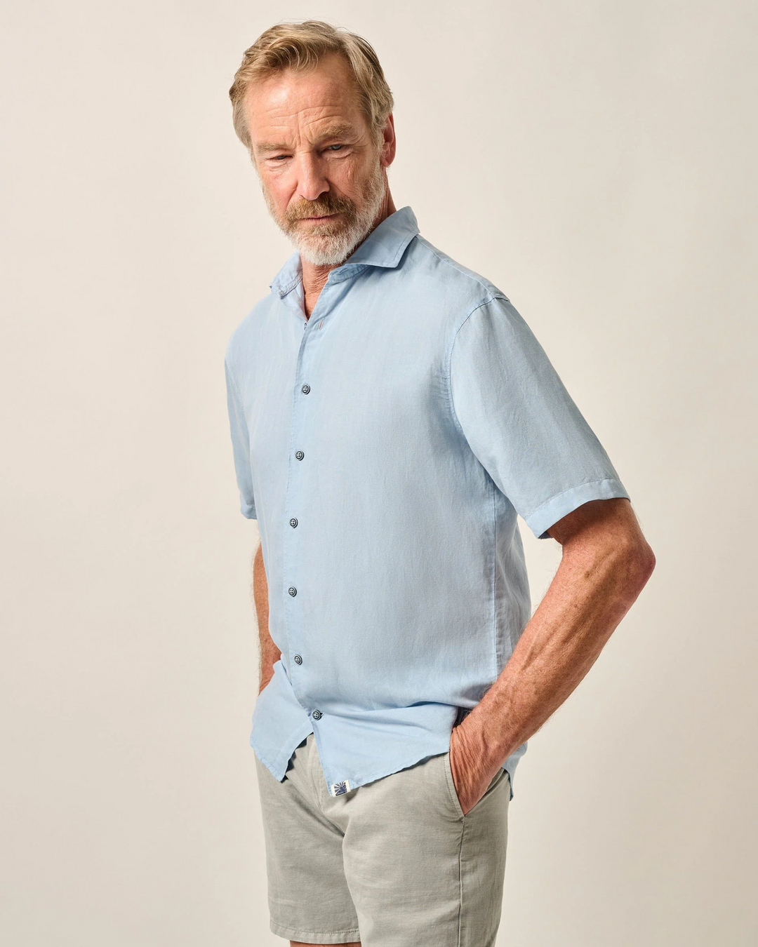 Short Sleeve Hangin' Out Linen Button Down Shirt - Gianni