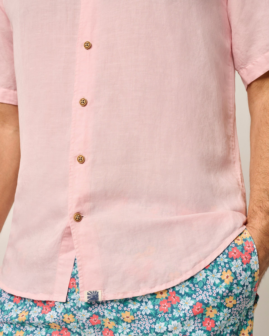 Short Sleeve Hangin' Out Linen Button Down Shirt - Gianni