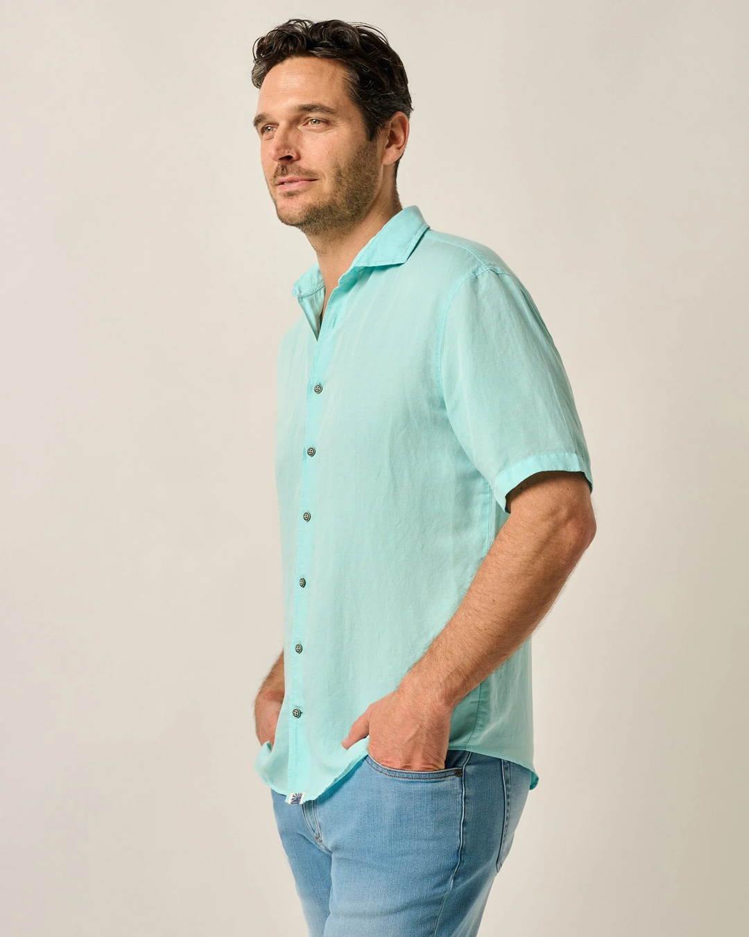 Short Sleeve Hangin' Out Linen Button Down Shirt - Gianni