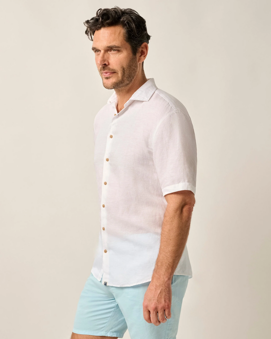 Short Sleeve Hangin' Out Linen Button Down Shirt - Gianni