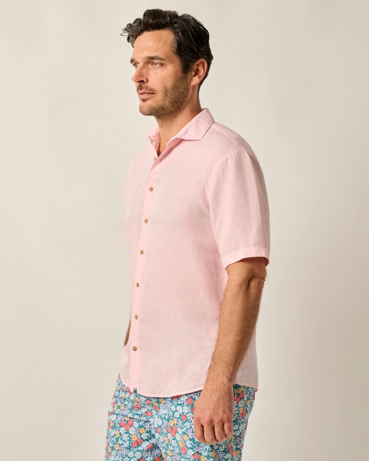 Short Sleeve Hangin' Out Linen Button Down Shirt - Gianni